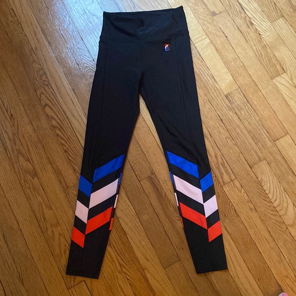 PE Nation Black Leggings with Chevron